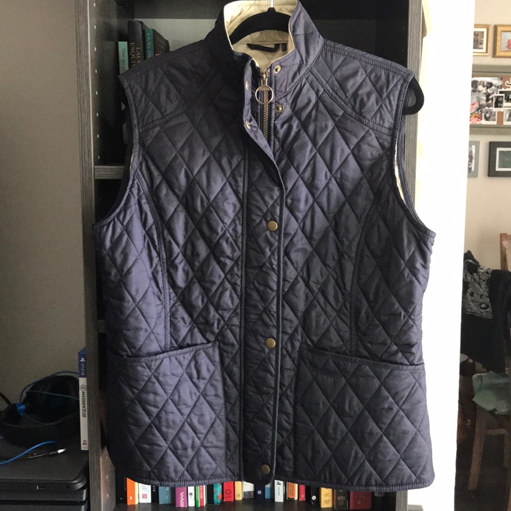 Barbour quilted navy blue vest
